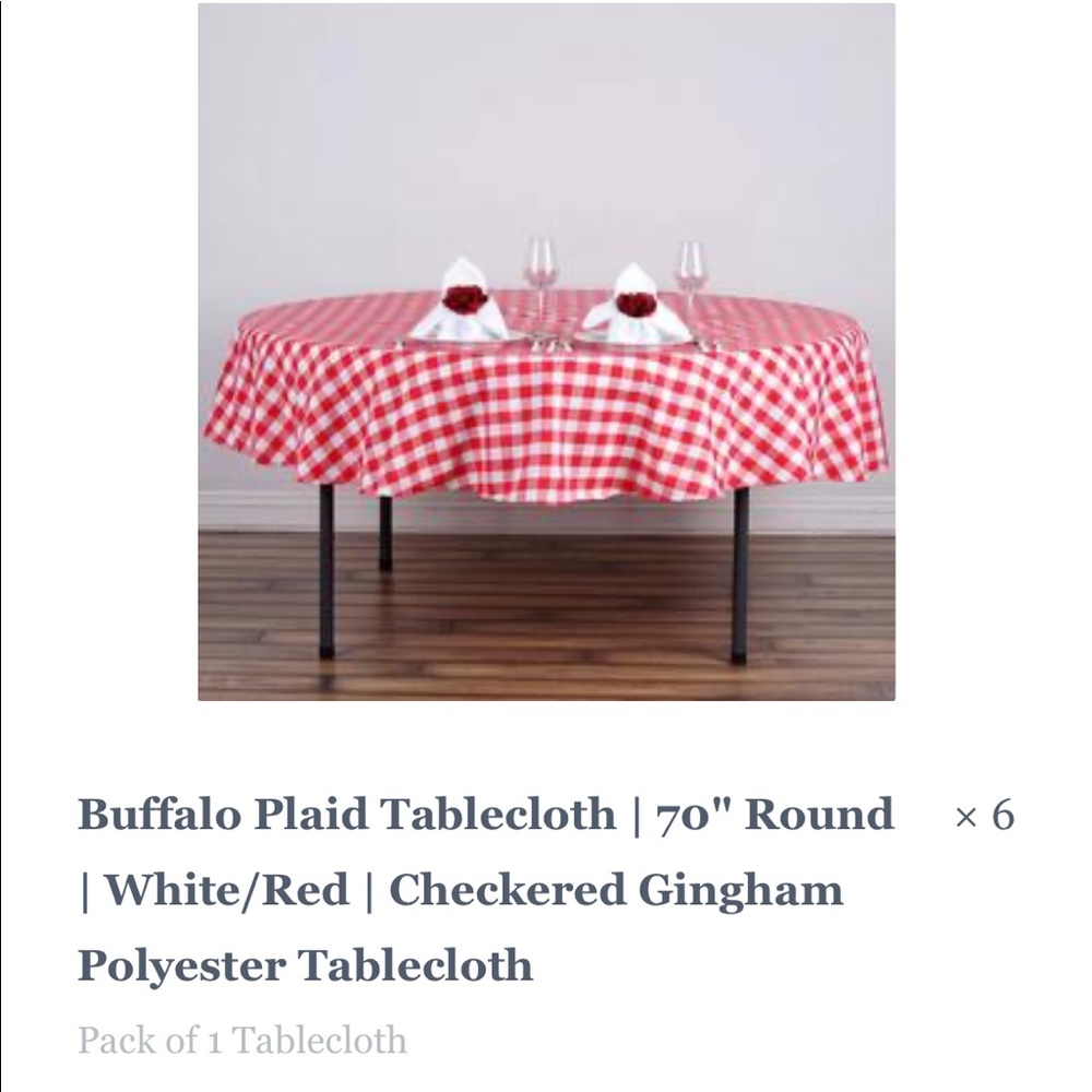 Red gingham tablecloth